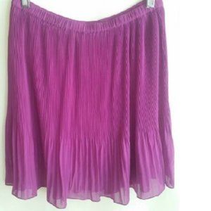 Skies Are Blue Pleated Mini Skirt Soft Girl Chiffon Lined Flirty Purple Size S